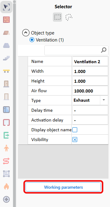 Working Parameters