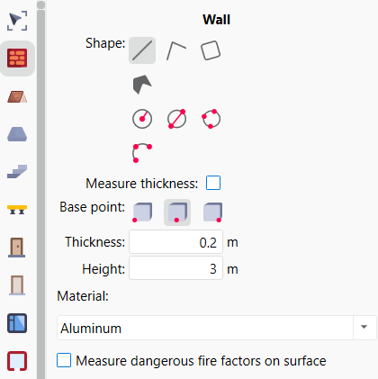 Wall Tool Settings