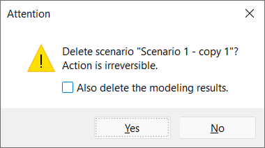 Deleting a scenario